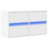 Ścienna szafka TV z LED, biała, 80x31x45 cm