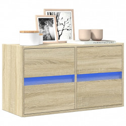 Ścienna szafka TV z LED, dąb sonoma, 80x31x45 cm