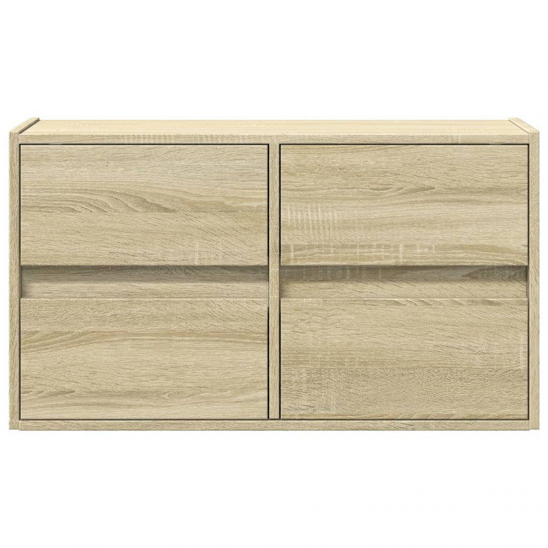 Ścienna szafka TV z LED, dąb sonoma, 80x31x45 cm