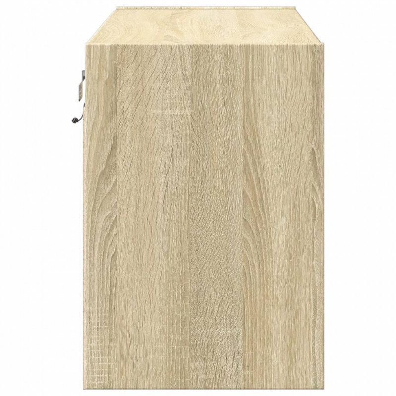 Ścienna szafka TV z LED, dąb sonoma, 80x31x45 cm