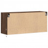 Ścienna szafka TV z LED, brązowy dąb, 100x31x45 cm