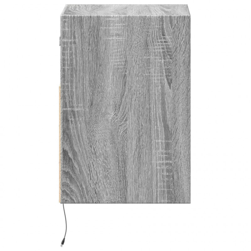 Ścienna szafka TV z LED, szary dąb sonoma, 41x31x45 cm