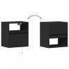 Ścienne szafki TV z LED, 2 szt., czarne, 41x31x45 cm