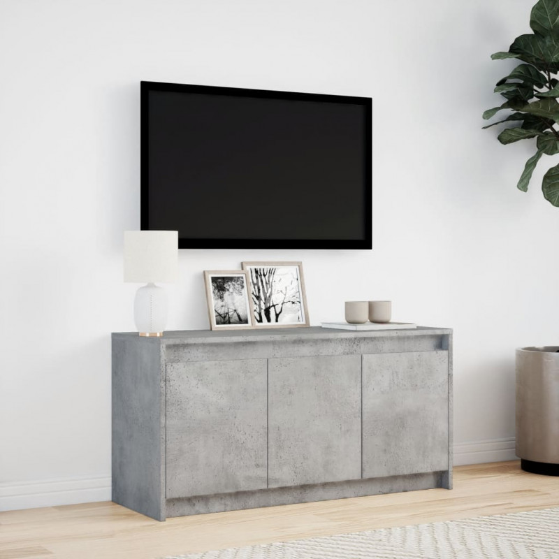 Szafka pod TV z LED, szarość betonu, 100x34x50 cm