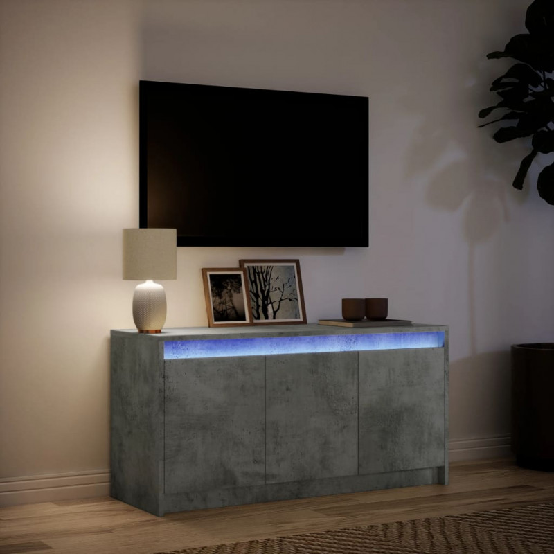 Szafka pod TV z LED, szarość betonu, 100x34x50 cm