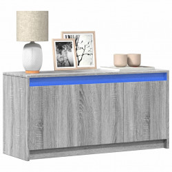Szafka pod TV z LED, szary dąb sonoma, 100x34x50 cm