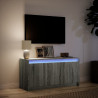Szafka pod TV z LED, szary dąb sonoma, 100x34x50 cm