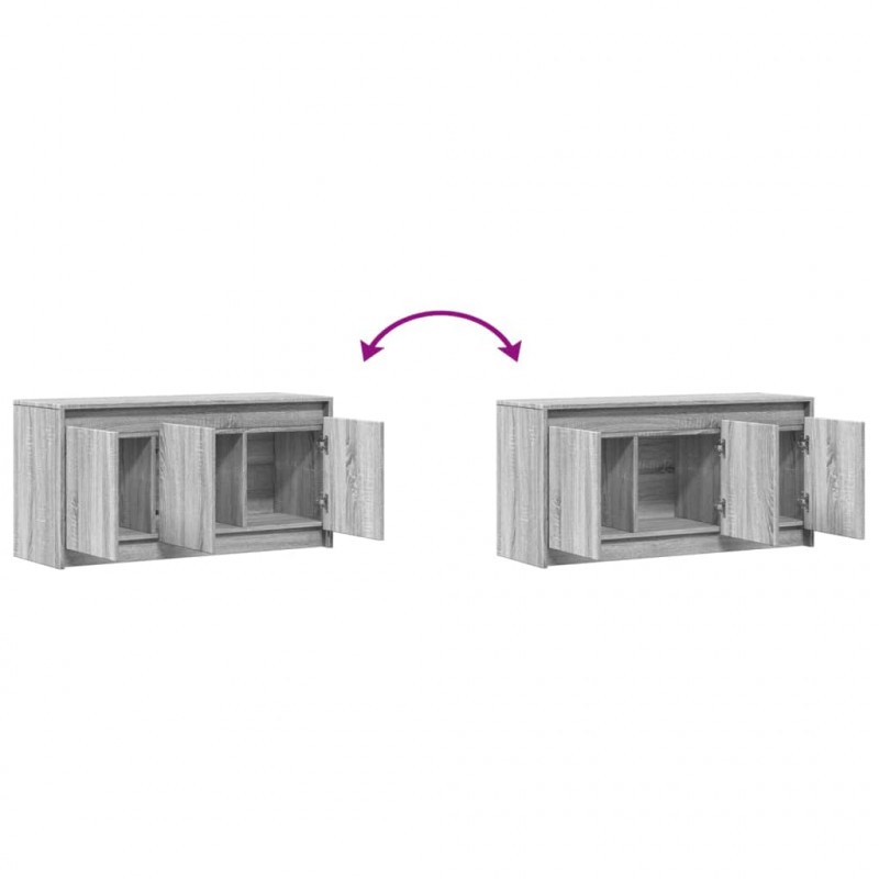 Szafka pod TV z LED, szary dąb sonoma, 100x34x50 cm