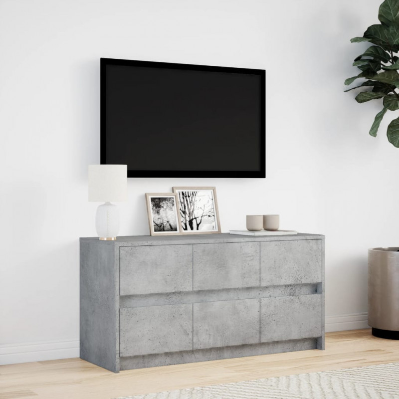 Szafka pod TV z LED, szarość betonu, 100x34x50 cm