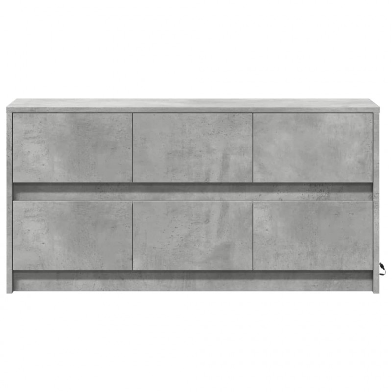 Szafka pod TV z LED, szarość betonu, 100x34x50 cm