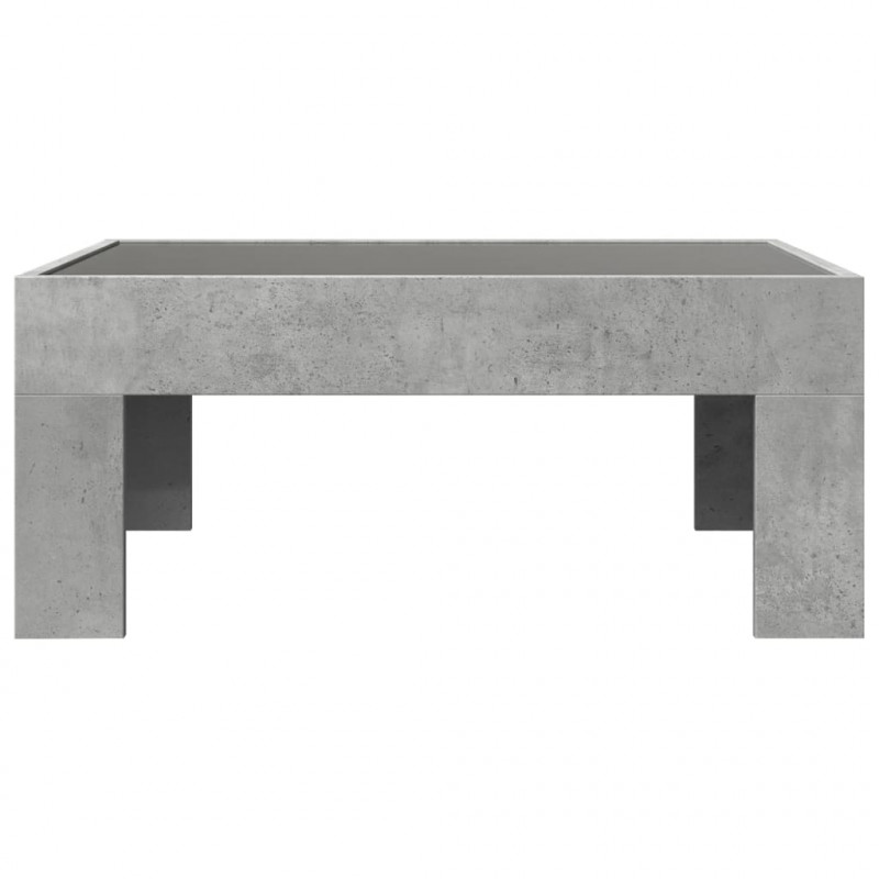 Stolik kawowy z LED Infinity, szarość betonu, 70x50x30 cm
