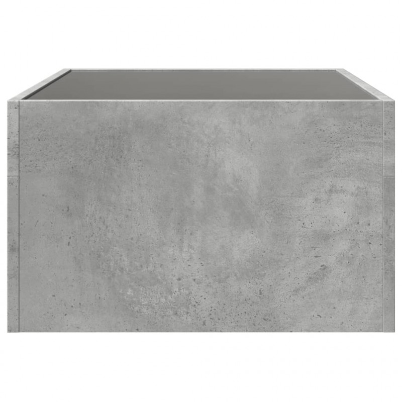 Stolik kawowy z LED Infinity, szarość betonu, 70x50x30 cm
