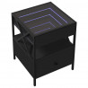 Stolik nocny z LED Infinity, czarny, 40x40x51 cm