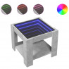 Stolik kawowy z LED, szarość betonu, 53x53x45 cm