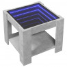 Stolik kawowy z LED, szarość betonu, 53x53x45 cm
