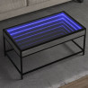 Stolik kawowy z LED Infinity, szary dąb sonoma, 90x50x41 cm