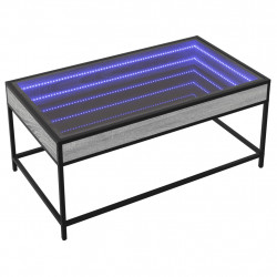 Stolik kawowy z LED Infinity, szary dąb sonoma, 90x50x41 cm