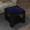 Stolik kawowy z LED, czarny, 53x53x45 cm