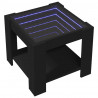 Stolik kawowy z LED, czarny, 53x53x45 cm