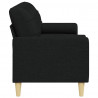 3-osobowa sofa z poduszkami, czarna, 210 cm, obita tkaniną