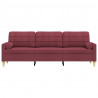 3-osobowa sofa z poduszkami, winna czerwień, 210 cm, tkanina