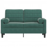 2-osobowa sofa z poduszkami, ciemnozielona, 120 cm, aksamit