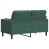 2-osobowa sofa z poduszkami, ciemnozielona, 120 cm, aksamit