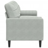 3-osobowa sofa z poduszkami, jasnoszara, 210 cm, aksamitna