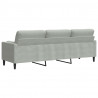 3-osobowa sofa z poduszkami, jasnoszara, 210 cm, aksamitna