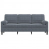 3-osobowa sofa z poduszkami, ciemnoszara, 180 cm, aksamit