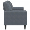 3-osobowa sofa z poduszkami, ciemnoszara, 180 cm, aksamit