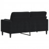 2-osobowa sofa z poduszkami, czarna, 140 cm, aksamit