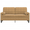 2-osobowa sofa z poduszkami, brązowa, 140 cm, aksamit