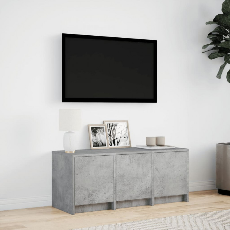 Szafka TV z LED, szarość betonu, 97x34x40 cm