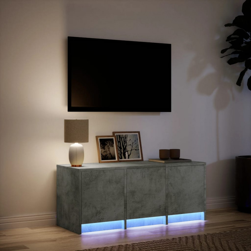 Szafka TV z LED, szarość betonu, 97x34x40 cm
