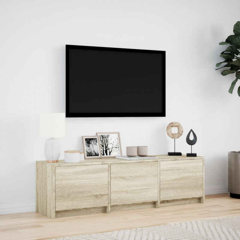 Szafka TV z LED, dąb sonoma, 140x34x40 cm