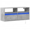 Ścienna szafka TV z LED, szarość betonu, 100x31x45 cm
