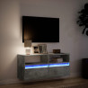 Ścienna szafka TV z LED, szarość betonu, 100x31x45 cm