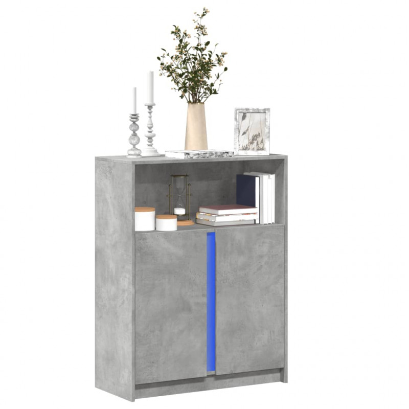 Szafka z LED, szarość betonu, 77x34x100 cm