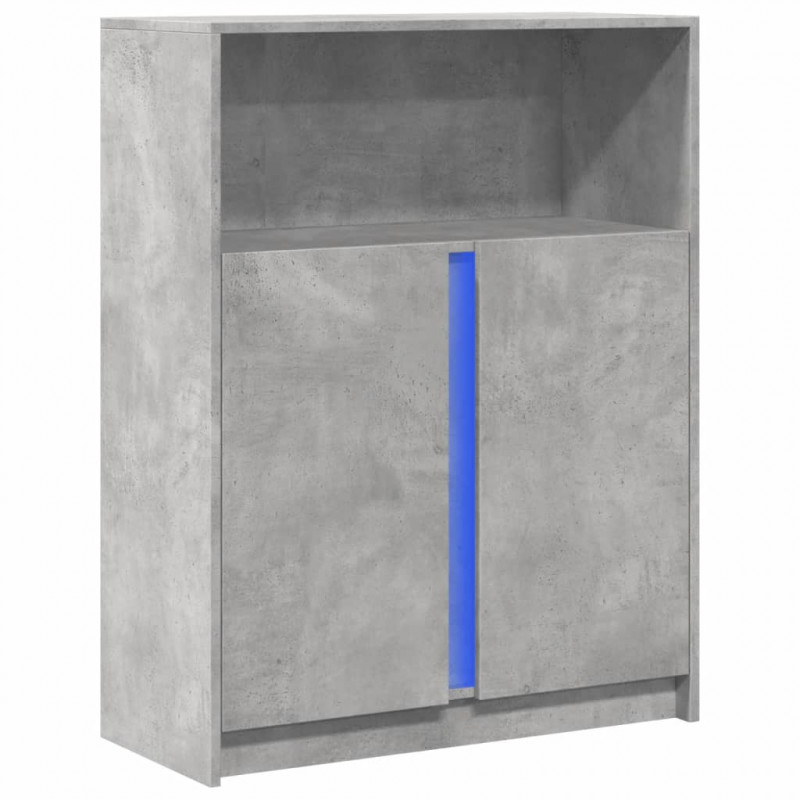 Szafka z LED, szarość betonu, 77x34x100 cm