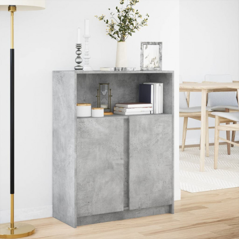 Szafka z LED, szarość betonu, 77x34x100 cm