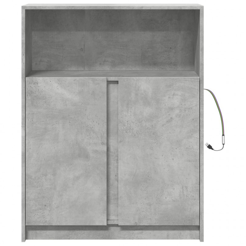 Szafka z LED, szarość betonu, 77x34x100 cm