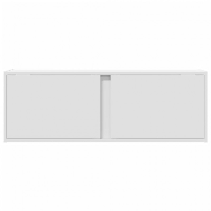 Ścienna szafka TV z LED, biała, 100x31x35 cm
