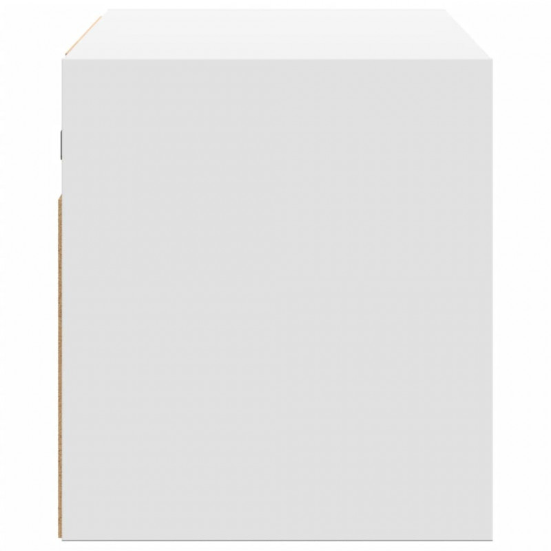 Ścienna szafka TV z LED, biała, 100x31x35 cm