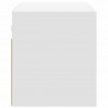 Ścienna szafka TV z LED, biała, 100x31x35 cm