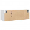 Ścienna szafka TV z LED, biała, 100x31x35 cm