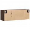 Ścienna szafka TV z LED, brązowy dąb, 100x31x35 cm