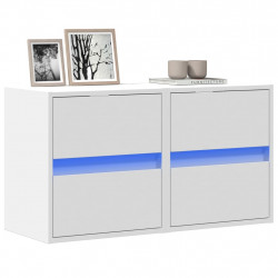 Ścienne szafki TV z LED, 2 szt., białe, 41x31x45 cm