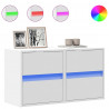 Ścienne szafki TV z LED, 2 szt., białe, 41x31x45 cm