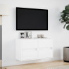 Ścienne szafki TV z LED, 2 szt., białe, 41x31x45 cm